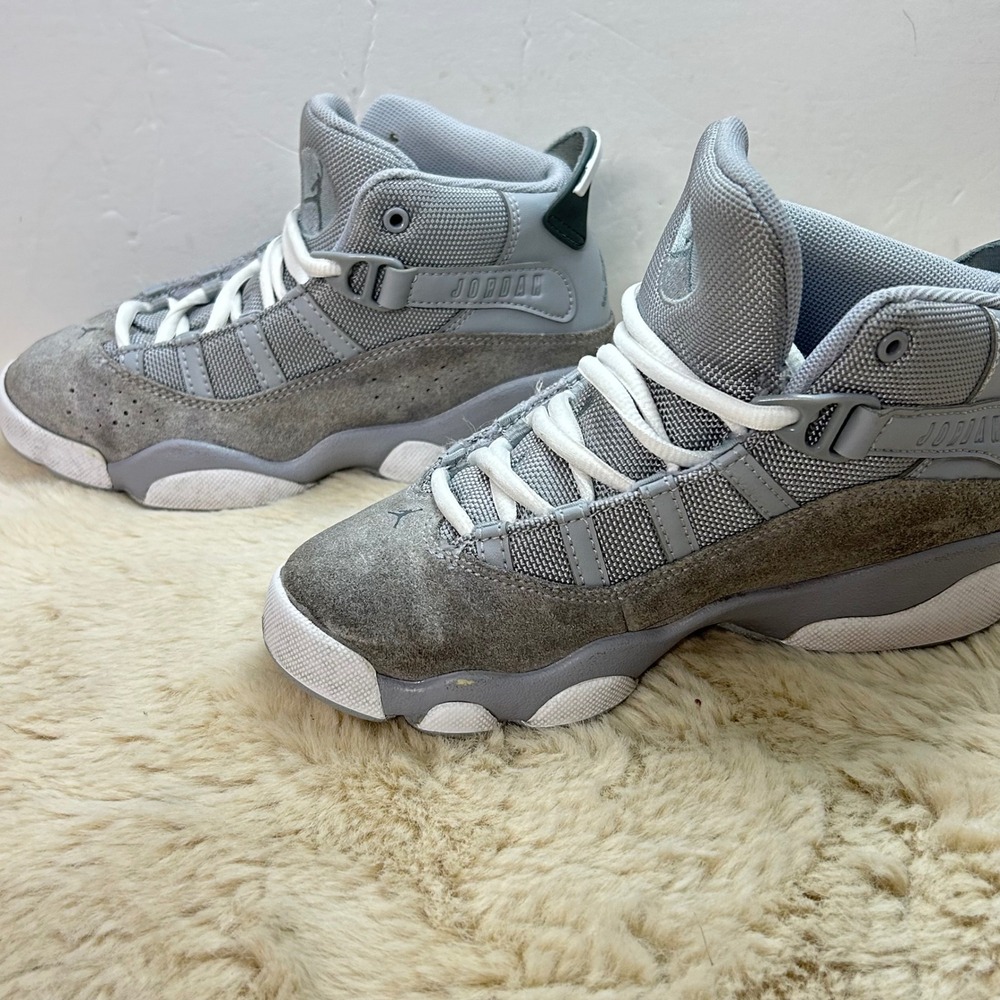 Jordan 6 Rings Youth‎ Sneakers Basketball Shoes Gray White Size 1Y - Picture 3 of 7